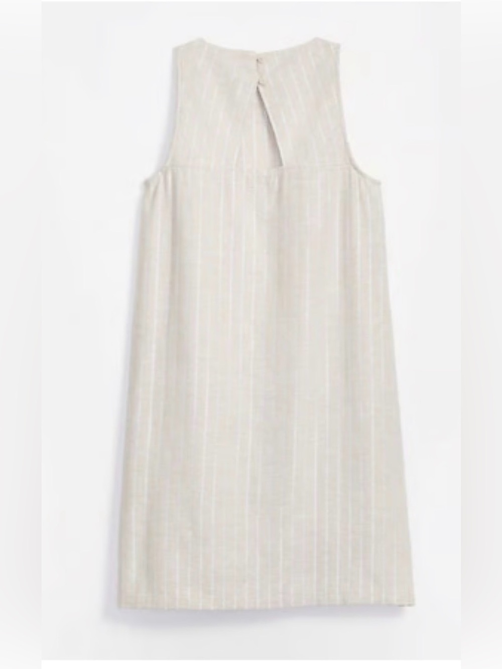 Loft Stripe Dress Size 8 Metallic Shimmer Keyhole Linen Blend NWT